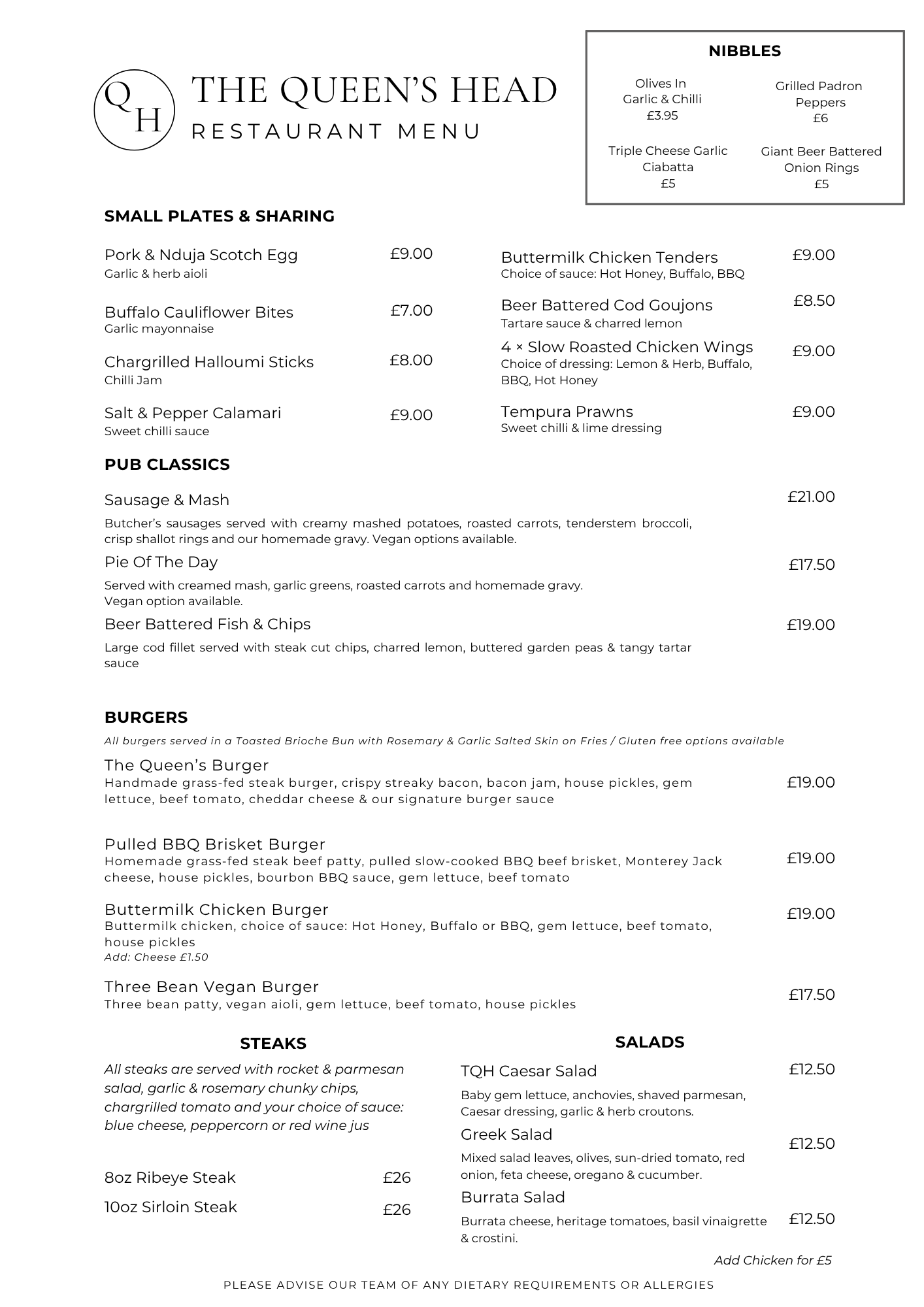 Two Course Set Menu